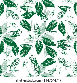 refreshing Seamless vector background of green leaves