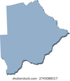 A refreshing sky blue vector map of Botswana. This light and airy aesthetic is ideal for travel guides, nature-themed infographics, and creative designs highlighting the Kalahari region.