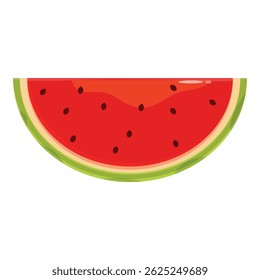 Refrescante rebanada de sandía sobre fondo blanco