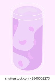 Refreshing smoothie with float topping, grape squash, and straw. Great for ads, menus, packaging, or summer drink illustrations. Perfect for food and beverage design use