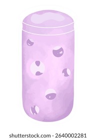 Refreshing smoothie with float topping, grape squash, and straw. Great for ads, menus, packaging, or summer drink illustrations. Perfect for food and beverage design use
