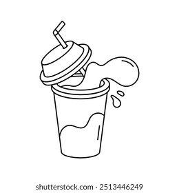 A refreshing soft drink cup with a straw, soft drink vector design