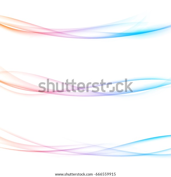 Refreshing speed futuristic bright\
swoosh wave smooth lines. Red to blue transparent color gradient\
abstract graphic air smoke. Easy to use. Vector\
illustration