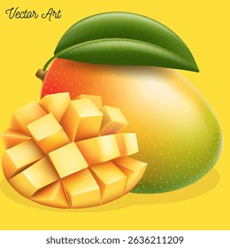 refreshing summer delight mango king of fruits vector