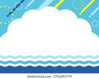 Refrescante céu de verão e mar ilustração de fundo
