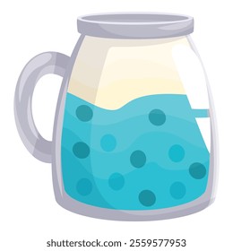 Refreshing and tasty bubble tea beverage with tapioca pearls is shown in this illustration