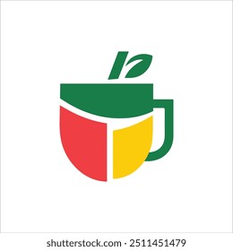 A refreshing vector design featuring a cup adorned with a leaf and straw, perfect for beverage brands, eco-friendly products, and healthy drink options.