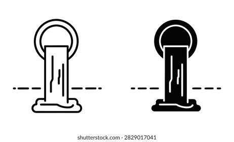 A refreshing vector icon depicting a waterfall flowing into a pool. This graphic is perfect for environmental themes outdoor travel apps or nature-inspired design elements.