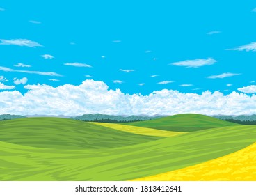 北海道 草原 青空 のイラスト素材 画像 ベクター画像 Shutterstock