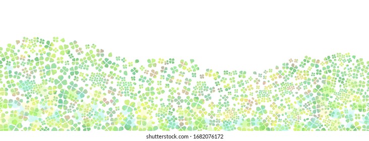 Refreshing watercolor style background illustration.Reminiscent of fresh green clovers and bright green hydrangea flowers