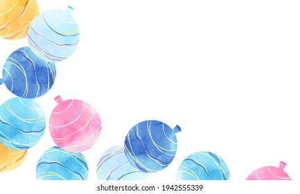 Refreshing watercolor style vector illustration background of water balloons