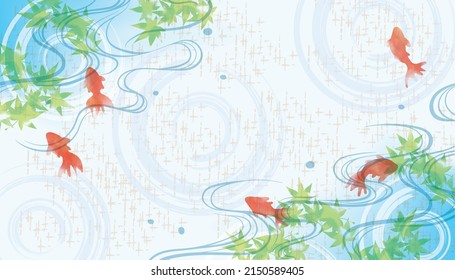 Refreshing watercolor-style goldfish summer water