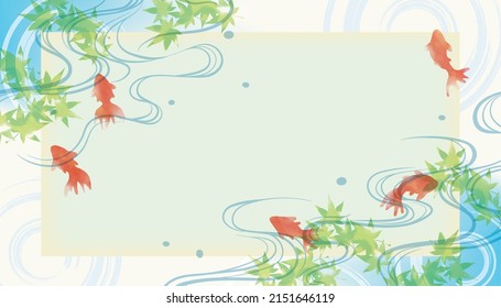 Refreshing watercolor-style goldfish summer water