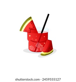 Refreshing watermelon juice, drink it during the hot summer. Illustration vector format for restaurant menu needs, beverage businesses, and all your design needs