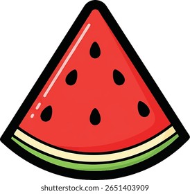Refreshing Watermelon Slice Illustration, Food Art, Summer Vibes, Graphic Design, Colorful Display