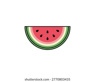 Refreshing Watermelon Slice Illustration, Food Art, Graphic Design, Bright Colors, Visual Delight