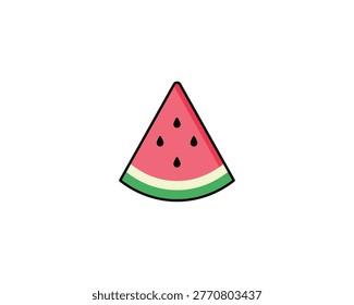 Refreshing Watermelon Slice Illustration, Food Art, Graphic Design, Bright Colors, Visual Delight