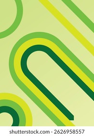 Refreshing yellow green curve arrow abstract lines vector background