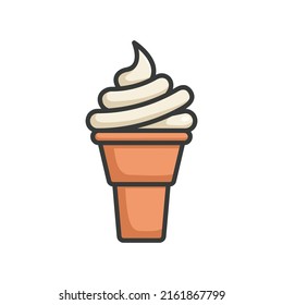 Refreshing yellow ice cream cone illustration icon