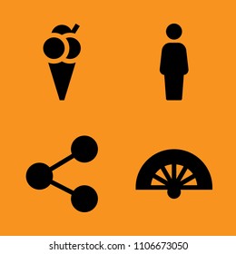 refreshment, beard, crowd and flat icons set. Vector illustration for web and design