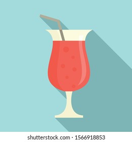 Refreshment cocktail icon. Flat illustration of refreshment cocktail vector icon for web design