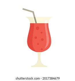 Refreshment cocktail icon. Flat illustration of refreshment cocktail vector icon isolated on white background
