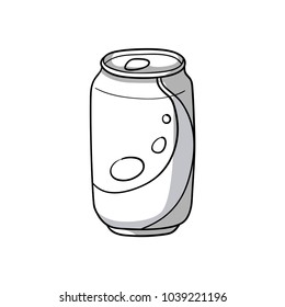 Refreshment. Drink icon. Black and white doodle cartoon, vector illustration.