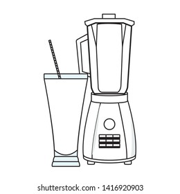 Refreshment fruit juice and blender drink preparation vector illustration graphic design