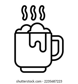 For a refreshment a hot coffee cup style in trendy icon