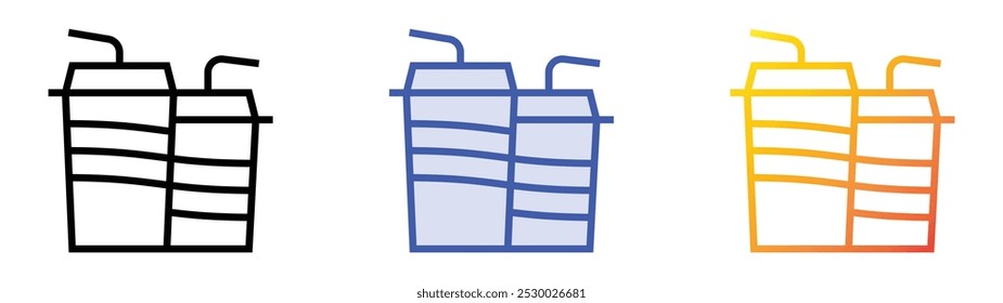 refreshment icon. Linear, Blue Fill and Gradient Style Design Isolated On White Background