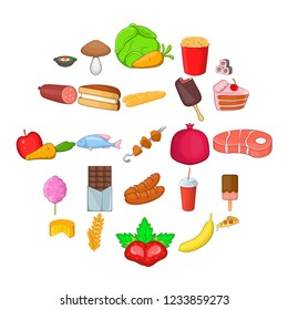 Refreshment icons set. Cartoon set of 25 refreshment vector icons for web isolated on white background