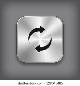 Refreshment - media player icon - vector metal app button