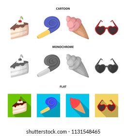 Refreshments and other accessories at the party.Party and parties set collection icons in cartoon,flat,monochrome style vector symbol stock illustration web.