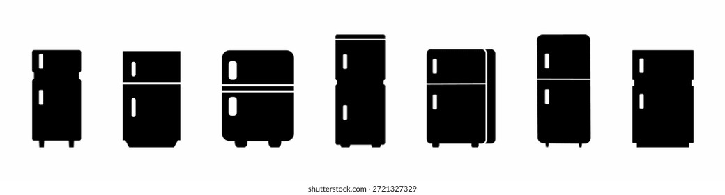 Refridgerator icon vector collection. Set of refridgerator icon vector designs. Stock vector.