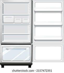 Refridgerator with opened door illustration