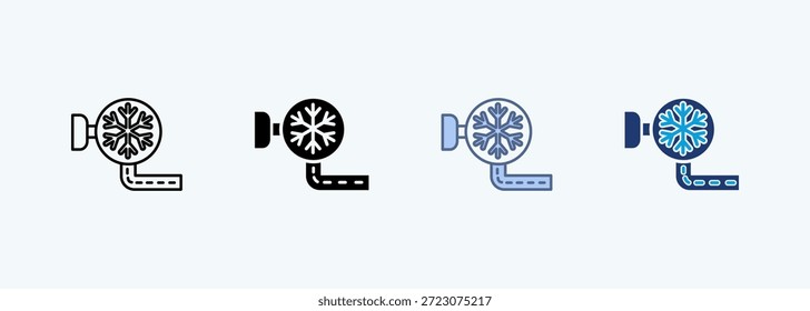 Coleção de ícones de vários estilos da Linha de Refrigerante