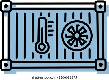 Refrigerated cargo container reefer logistics icon