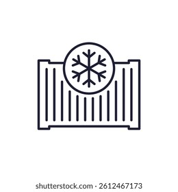 refrigerated container, reefer line icon