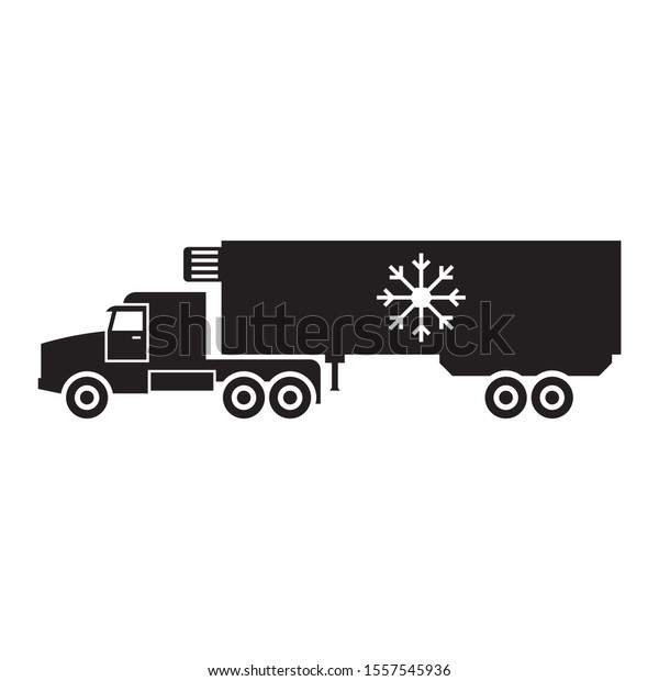 Refrigerated Container Vehicle Carrying\
temperature-sensitive cargo Vector Icon\
Design