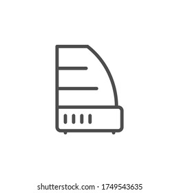Icono de contorno de la línea de la pantalla refrigerada
