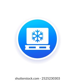 Ícone refrigerado mercadorias, palete e caixa vetor
