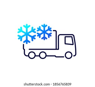 Refrigerated Truck Icon On White