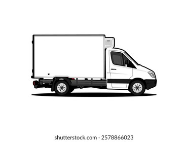 refrigerated truck vector side view