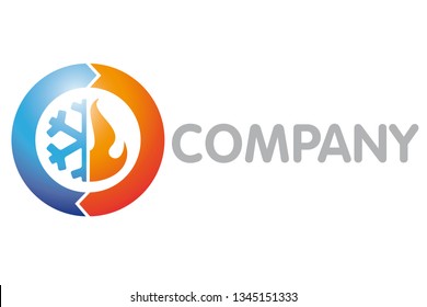 Refrigeration, Air Condition and Heating Company Logo Vector Template