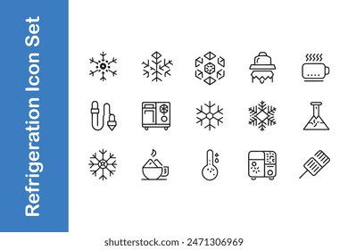 Refrigeration icon set with vector collections. 