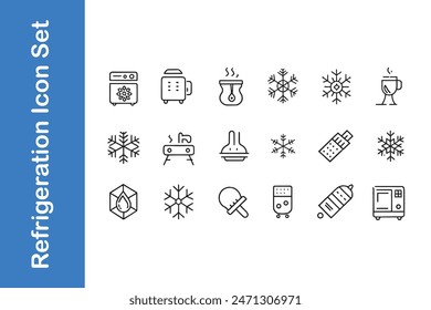 Refrigeration icon set with vector collections. 