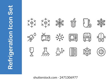 Refrigeration icon set with vector collections. 