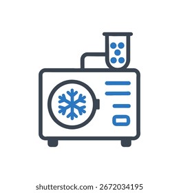 Refrigeration Machine System Icon Isolated On White Background 
