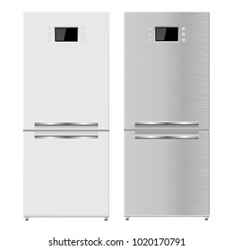 Refrigerator. 3d model. Vector illustration isolated on white background