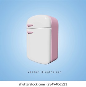 nevera en ilustración vectorial 3d